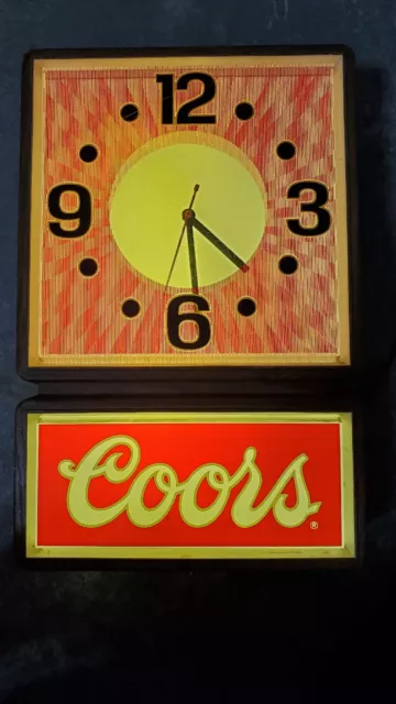 Vintage 1986 Coors Beer Lighted Sign & Clock