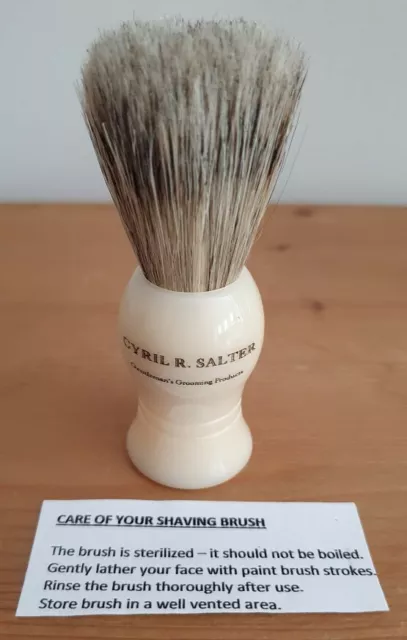 Cyril R. Salter Faux Ivory Handmade Pure Bristle & Badger Shaving Brush - Large