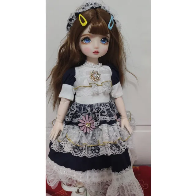 1/6 BJD Doll 30cm Girl Doll + Princess Dress Blue Eyes Long Hair Wig Makeup Gift