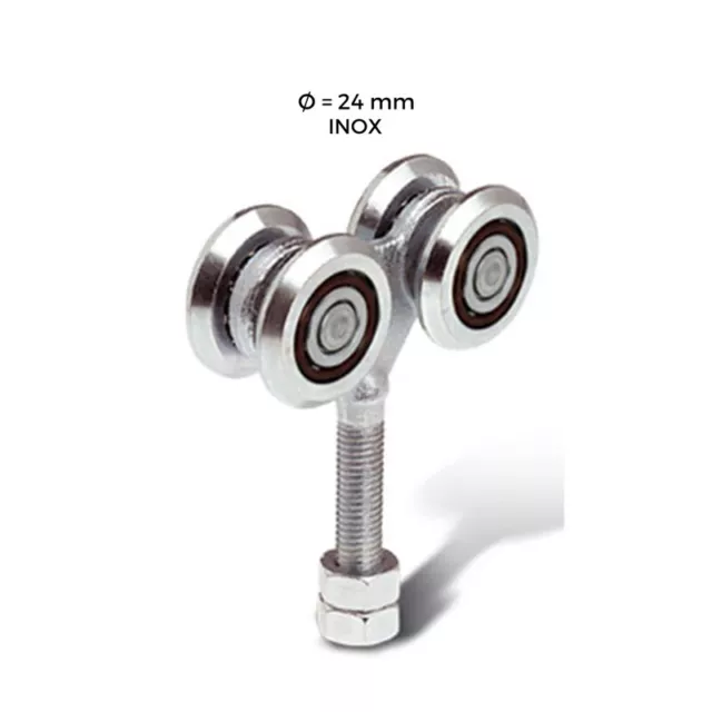 Carrello Piccolo Inox 4 RCFI con perno per monorotaia - Rolling Center