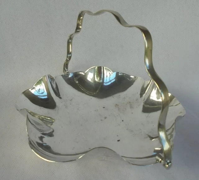 Vintage Silver Plated Cake Basket - Unusual Undulating Shape