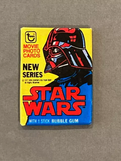 1977 STAR WARS 🔵🟡🔴⚫️🌑 / SEALED - UNOPENED Topps Wax Pack (1); Series 2