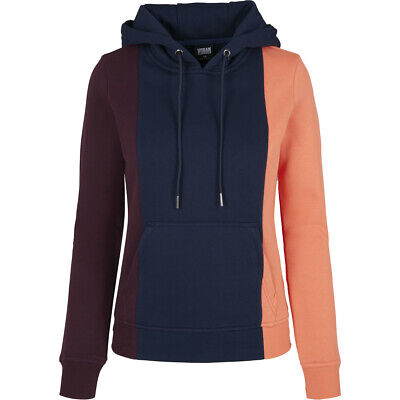 Urban Classics Ladies Tripple Felpa Pullover con Cappuccio Tre Colori Sweatshirt