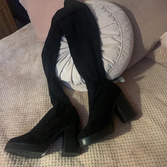 NEWLOOK PLATFORM Over The Knee Sock Boot Boots Size 5 £6.99 PicClick UK