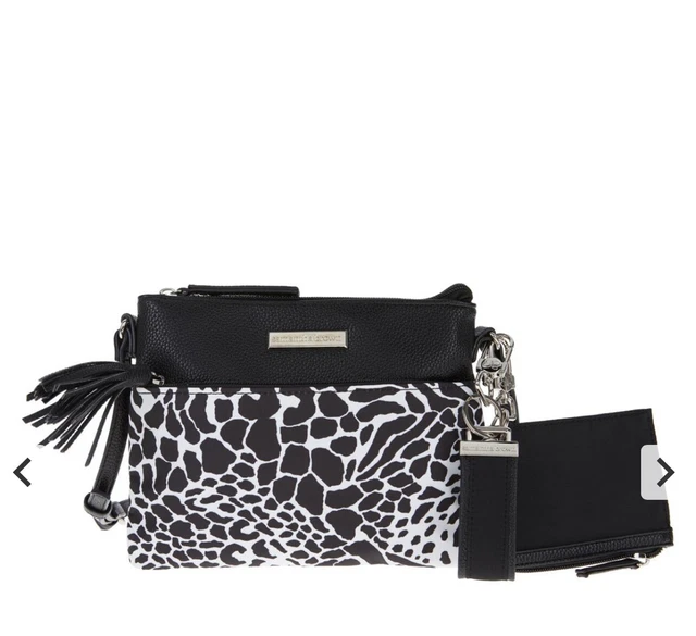 Samantha Brown To-Go Printed Tassel Zip Small Crossbody Bag