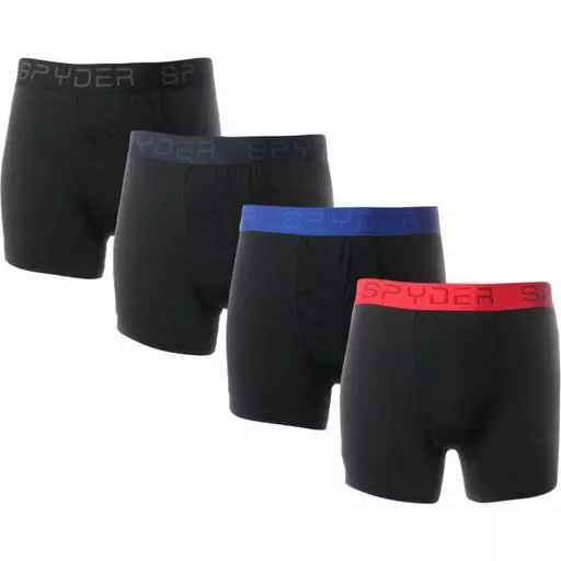 SPYDER Pro-Cotton Boxer Briefs Men Underwear Navy/Grey/Charcoal 4 Pack L XL