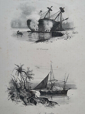 CHANCEAU Source Seine Cote d Or LITHOGRAPHIE Victor Adam Sabatier GRAVURE 1830 