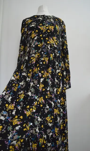 Marks & Spencer floral bohemian hippy button fronted midi/maxi dress 10