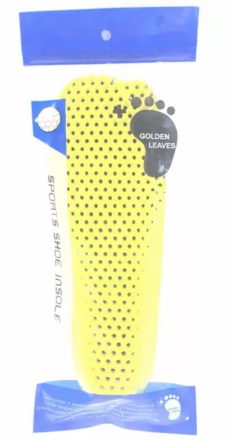 Mens Golden Leaves Cut to Fit Sports Shoe Insoles Inserts Yellow / Blue New
