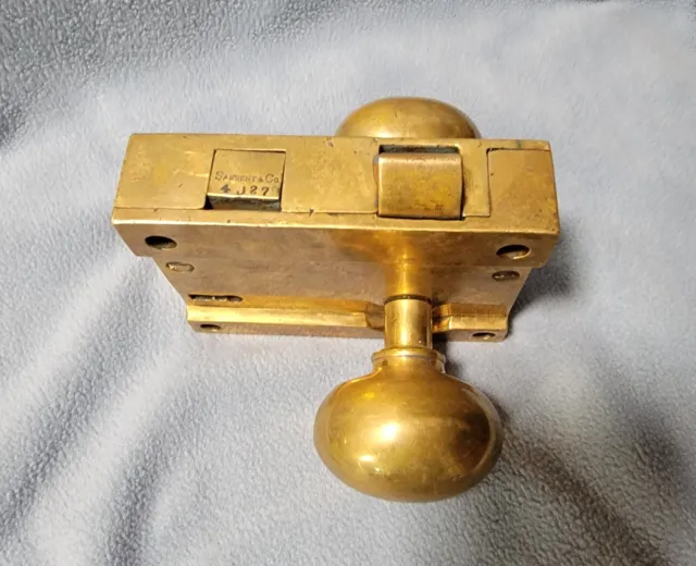 Vintage Solid Brass Sargent & Co. Ship Rim Lock .