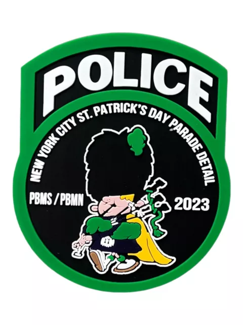 NYPD 2023 St Patrick’s Day Parade Detail PVC Vest Patch Manhattan North/South PB