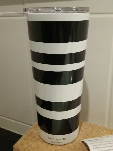 KATE SPADE 24 oz insulated tumbler stainless steel, hot cold, Sarah Stripe, BNWT