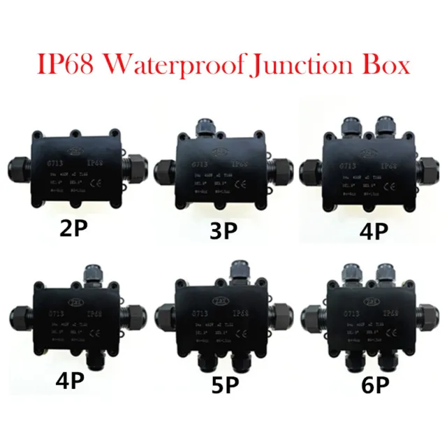Waterproof Junction Box Case Electrical Cable Connector Outdoor IP68 Underground