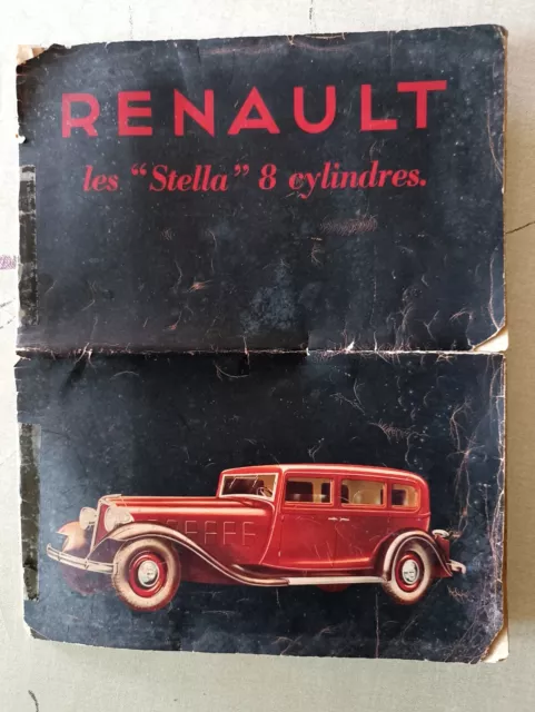 Rare, Ancien Document Publicitaire Renault Sur Les Modèles Stella. Vintage, Déco