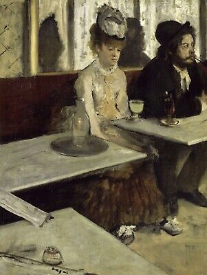 Dans un café Absinthe-Degas Edgar-Tableau Poster Métal Print Œuvre Art Mural