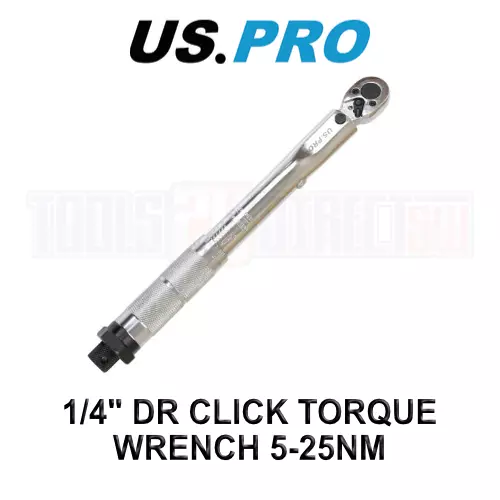 US PRO Tools 1/4" Drive Click Torque Wrench 5 - 25Nm 6795