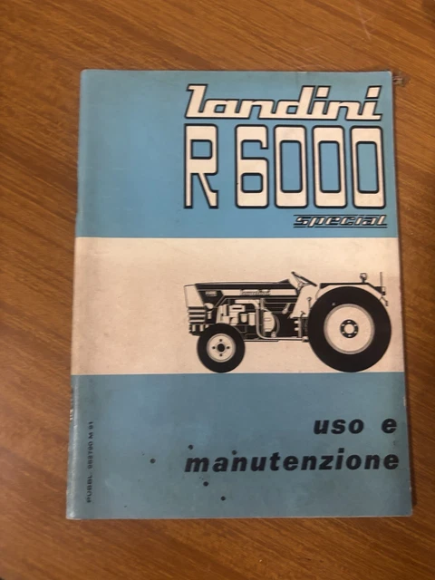 Manuale Uso E Manutenzione Trattore LANDINI 6500 2RM/4RM &ndash; Libretto Istruzioni ITA Su CD