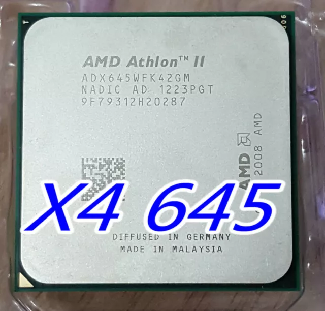 AMD Athlon II X4-645 3.1 GHz quad core ADX645WFK42GM, AM2+/AM3 CPU processor