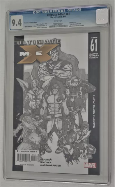 Ultimate X-Men #61 Marvel Retailer Edition CGC 9.4 Sketch Variant Incentive