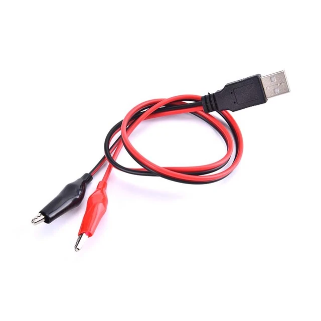 Cavo di alimentazione Red Black Alligator - clip di prova per spina USB - filo adattatore Y4