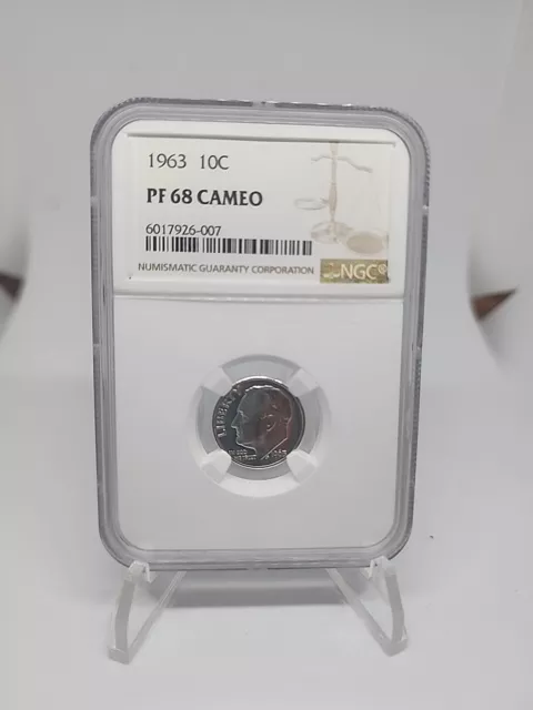 1963 Ngc Pf68  90% Silver Roosevelt Dime 10C