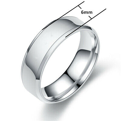 Fashion 6MM/8MM Stainless Steel Rings for Men Band Titanium Jewelry Size 5-12