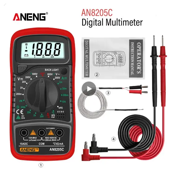 Digital Multimeter Messgerät LCD Strommesser Strom AC DC Voltmeter Amperemeter