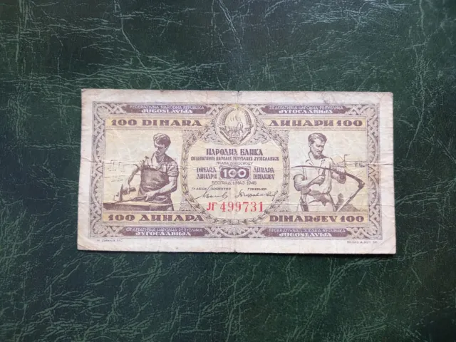 YUGOSLAVIA 100 Dinara 1946