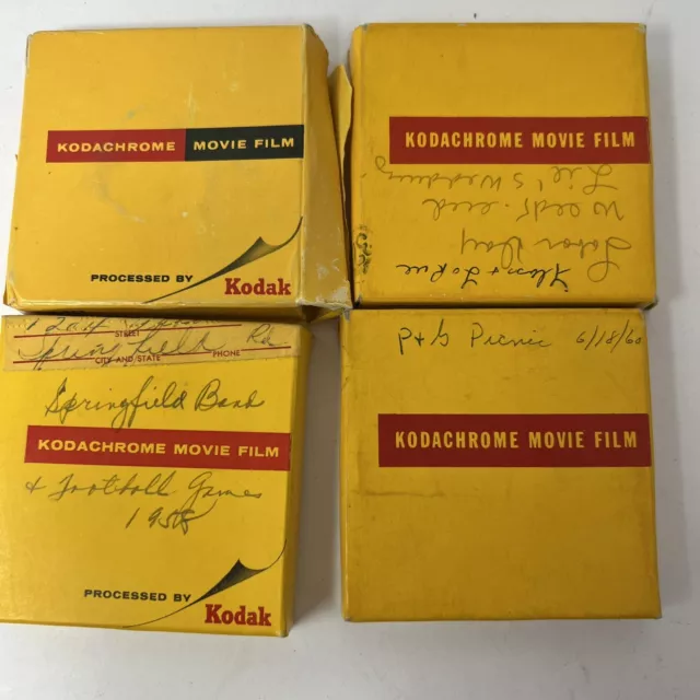 4 Grabaciones de películas Cine-Kodak KODACHROME 8 MM 50' Pa Pennsylvania TAL CUAL