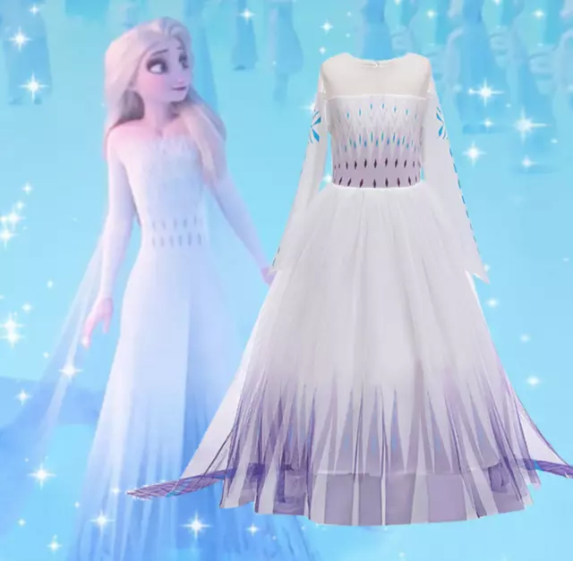 Costume da festa Frozen 2 Elsa vestito ragazze fantasia cosplay bambini
