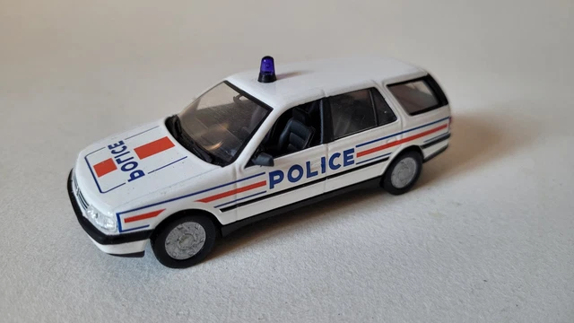 Norev 1/43 Peugeot 405 Break Police Nationale – 1991 – Blanc – État Neuf Sous Cloche