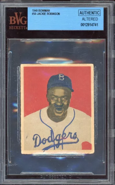 1949 Bowman Jackie Robinson Rookie Card #50 RC HOF - Certified BVG Authentic