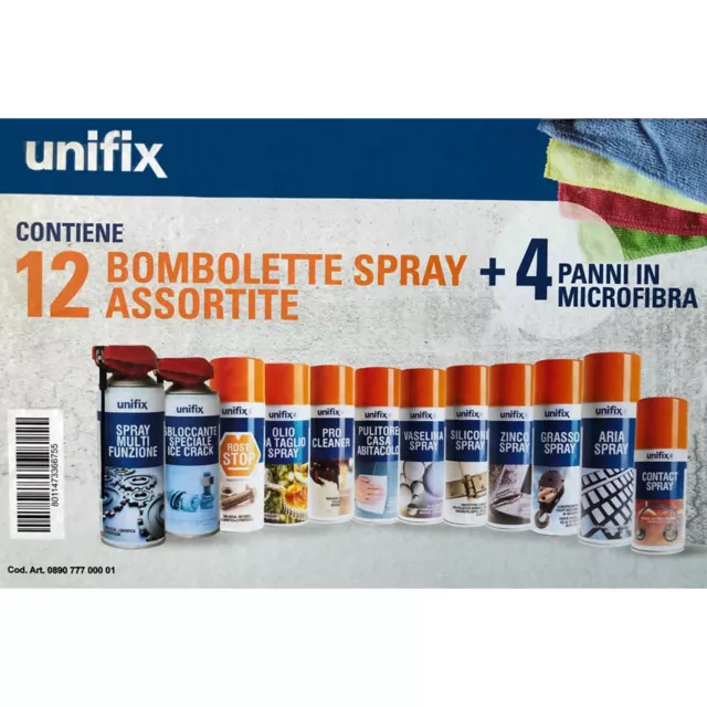 Cassetta Porta Utensili Attrezzi e Set Kit Bombolette UNIFIX Valigetta Plastica