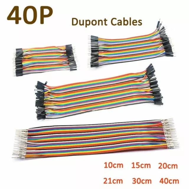 40Pin Dupont Cables Wire 2.54mm Jumper Breadboard Wire M-M F-F M-F 10 20 30 40cm