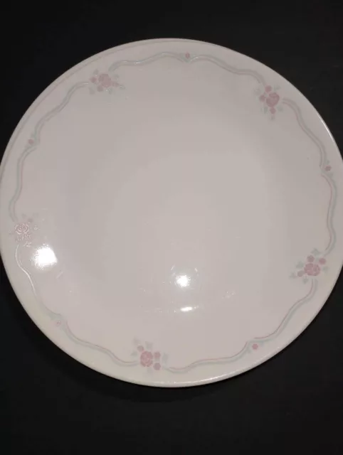 5 Corelle by Corning English Breakfast Dinner Plates Pink Roses Blue Ribbon