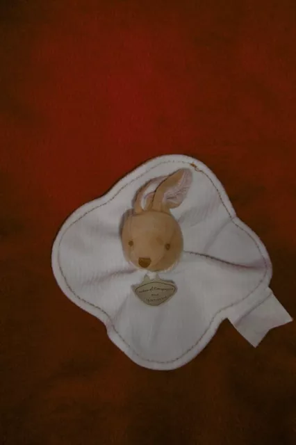 Doudou Et Compagnie Pour Natalys  Doudou Lapin Plat Beige et Marron