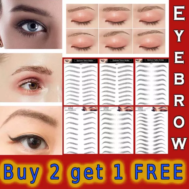 4D Eyebrow Tattoo Stickers Bionic Brow Transfer Realistic Embroidery Waterproof