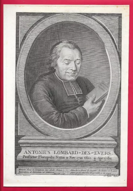 GA34-GRAVURE-18e-ANTONIUS LOMBARD DES EVERS-(1721-1780)