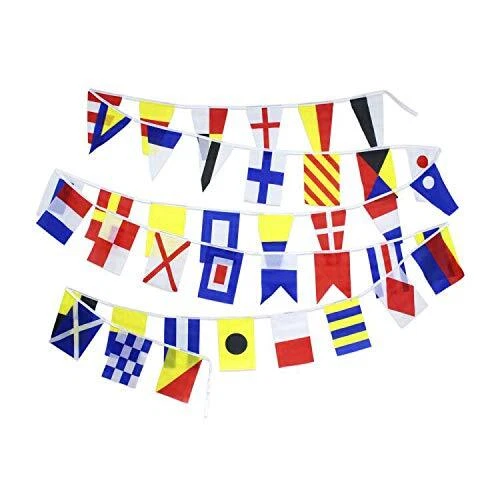 International Marine Navy Signal Code Flag Set - String of 40 Flag - 40 Feet