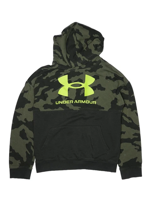 Under Armour Boys Green Pullover Hoodie L Youth