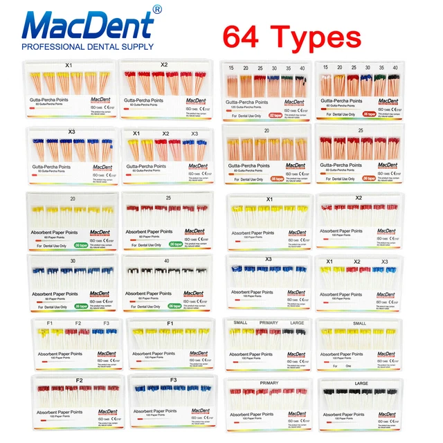 Dental Gutta Percha Points & Absorbent Paper Endo Endodontics Root Canal