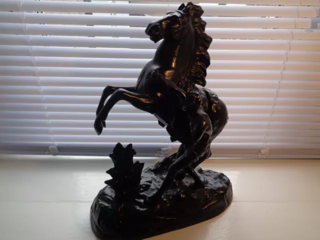 19th Century Pair Spelter Marley Horses.16in x 12in.5kg pair.Used some damage 2