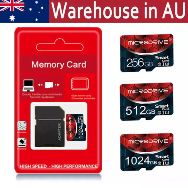 Micro SD Card Class 10 128/256GB/1TB SDXC U3 TF Card Mobile Phone Tablet Memory