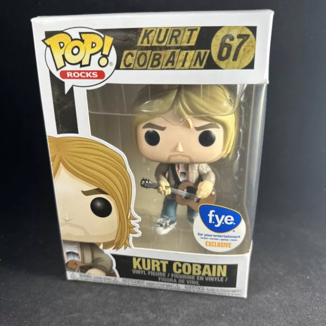 Funko Pop Rocks NIRVANA KURT COBAIN Acoustic Guitar 67 FYE Exclusive w/Protector