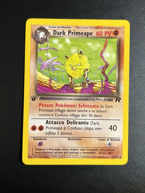 Pokemon Non Commun Ita Team Rocker 43/82 Dark Primeape-Badge 1ed