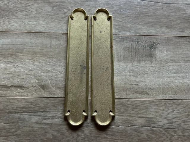 Vintage Antique Baldwin Brass Door Push Cabinet Handle Finger Plates Backplates