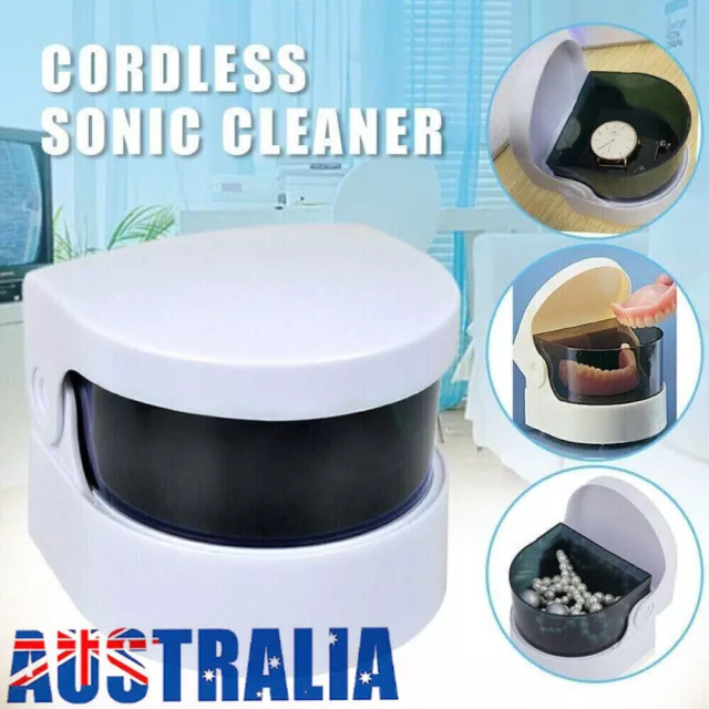 Compact Cordless Ultrasonic Cleaner Denture Cleaning Jewelry Cleaner Household