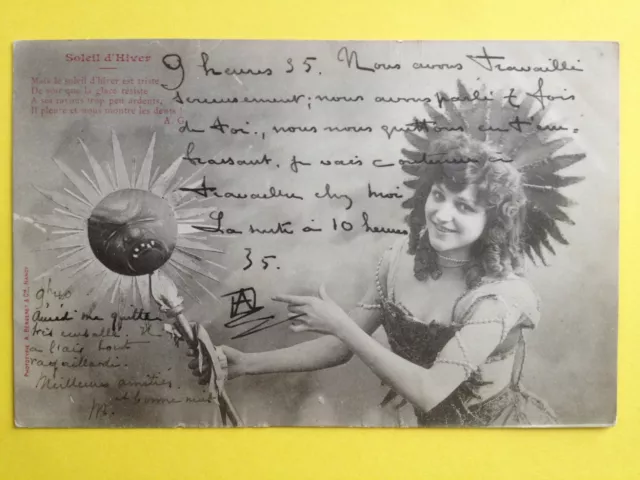 cpa 1900 Phot. BERGERET & Cie NANCY Soleil d'Hiver to Madame E. WERY de BRUSSELS