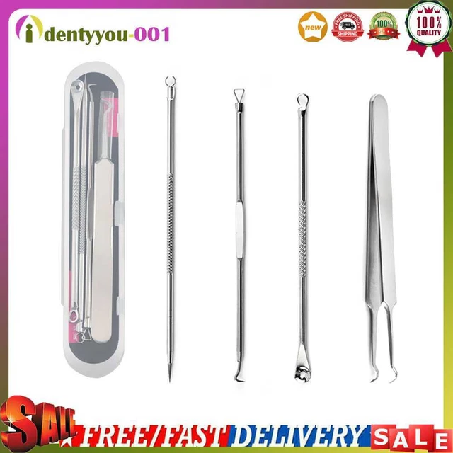 4 un. agujas para eliminar el acné espinillas extractor de manchas de granos limpiador herramientas de belleza