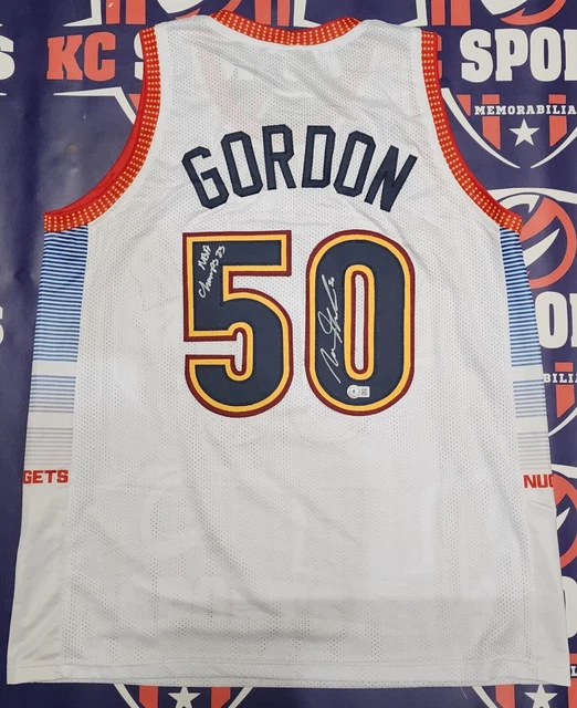 Aaron Gordon signed custom Denver Nuggets white city edition jersey - w/Inscript